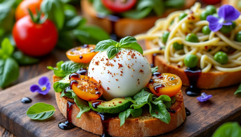 découvrez trois délicieuses recettes à base de burrata pour accueillir le printemps avec fraîcheur et gourmandise. cuisinez des plats savoureux et colorés qui mettent en valeur cette crème fromagère si délicate. parfaites pour vos repas entre amis ou en famille, ces recettes raviront vos papilles et égayeront votre table.